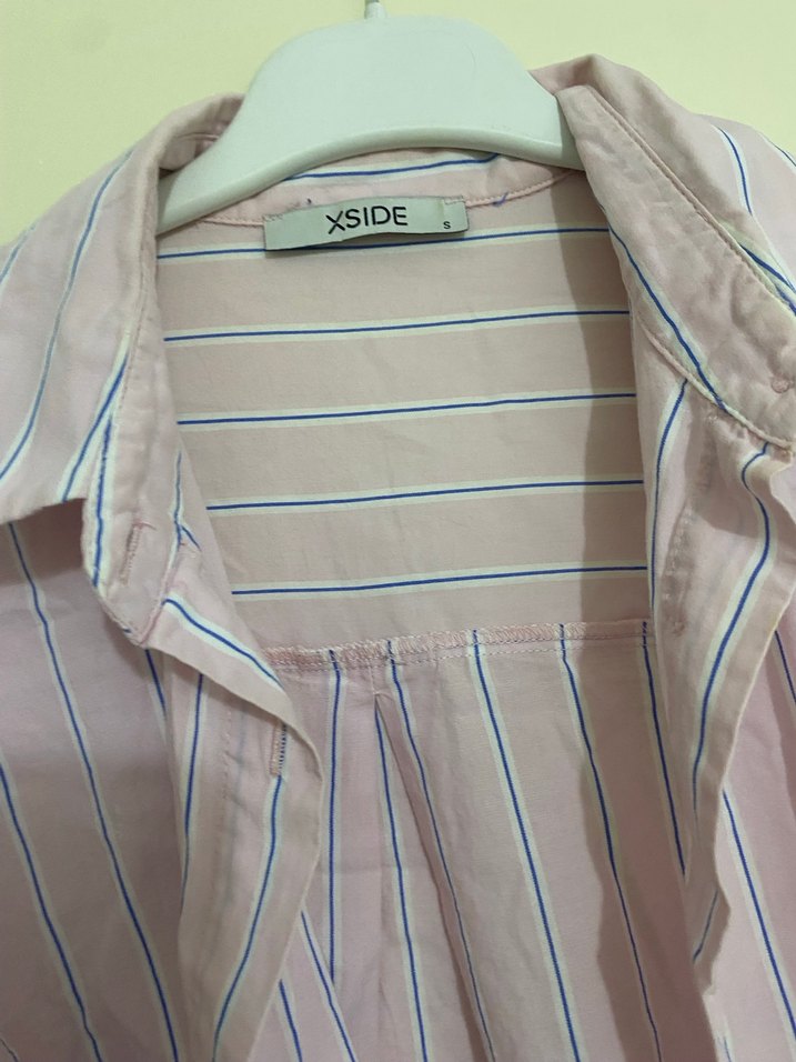 Pembe Çizgili Uzun Kollu Gömlek - Görsel 2