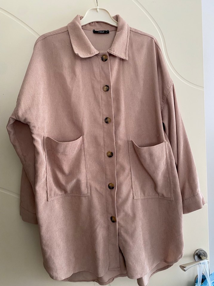 Bej Düğmeli Kadın Keten Gömlek - Görsel 2