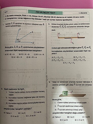  Beden ANKARA YAYINCILIK AYT SAYISAL DENEME