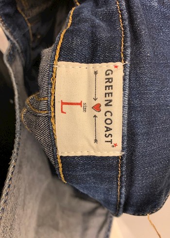 Kadın Mavi Nakışlı Kısa Kot Salopet - Görsel 2