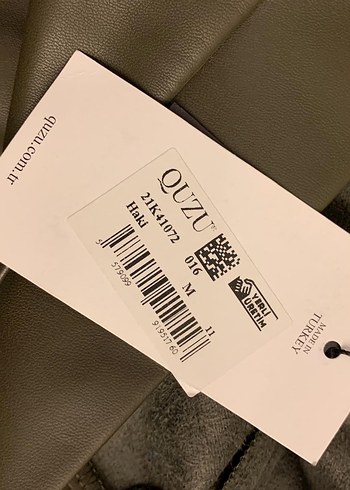 Deri Haki Yeşili Mini Kadın Deri Küçük Yırtmaçlı etek - Görsel 4