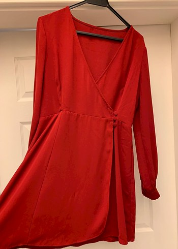 Kırmızı Midi Kadın Elbise - Görsel 2