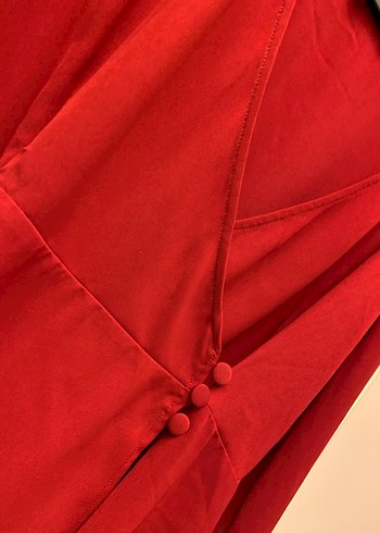 Kırmızı Midi Kadın Elbise - Görsel 5