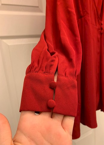 Kırmızı Midi Kadın Elbise - Görsel 3