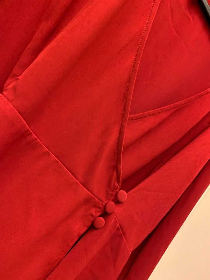 Kırmızı Midi Kadın Elbise - Görsel 5