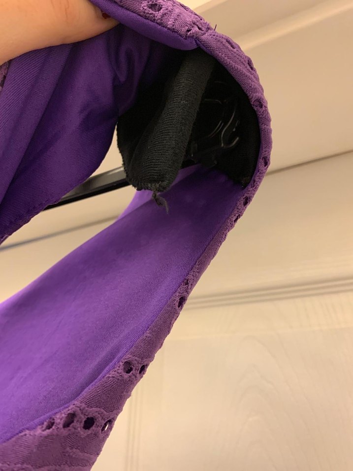 Kadın Mor V Yaka Uzun Triko Elbise - Görsel 5