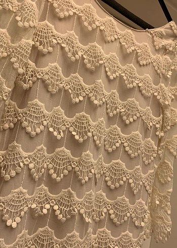 Uzun Kollu Dantel Detaylı Midi Triko Elbise - Görsel 2