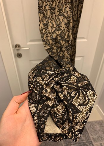 Kahverengi Dantel Detaylı Kadın Midi Tulum - Görsel 3