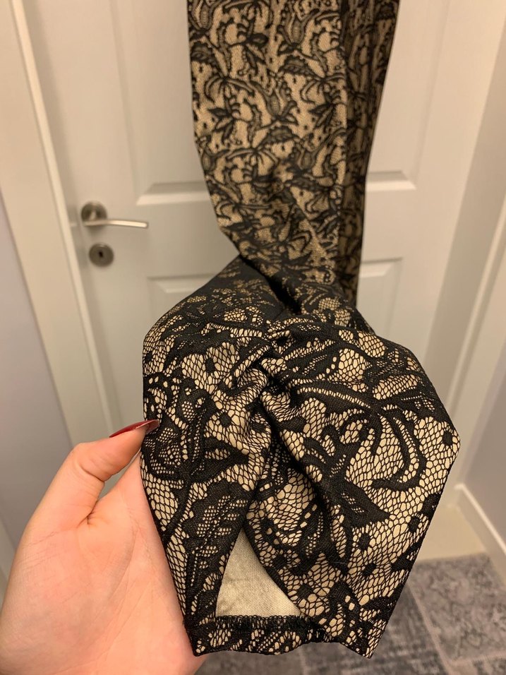 Kahverengi Dantel Detaylı Kadın Midi Tulum - Görsel 3