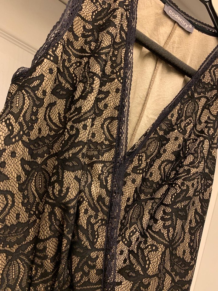 Kahverengi Dantel Detaylı Kadın Midi Tulum - Görsel 4