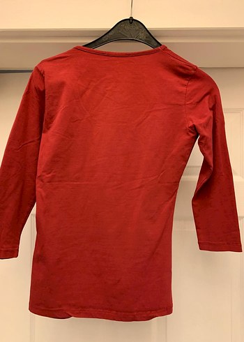 Kırmızı Uzun Kollu Basic Bluz - Görsel 5