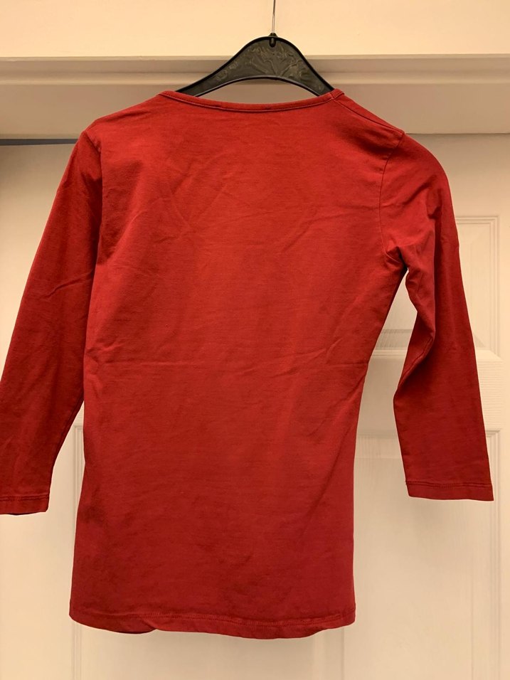 Kırmızı Uzun Kollu Basic Bluz - Görsel 5