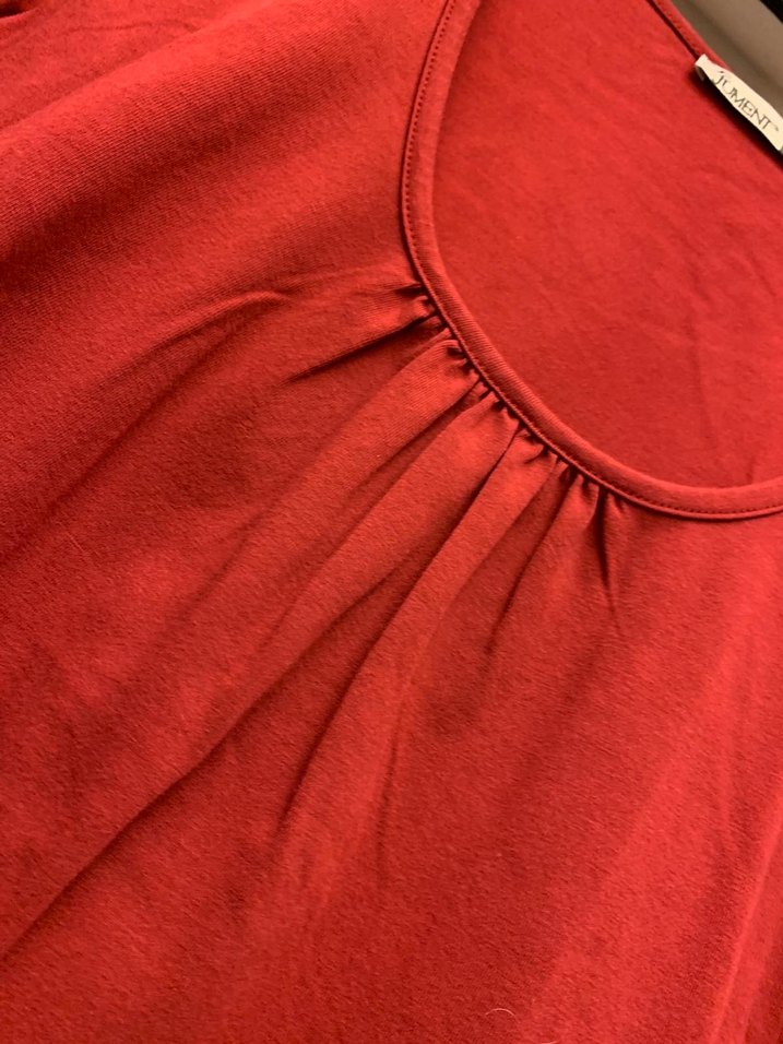 Kırmızı Uzun Kollu Basic Bluz - Görsel 3