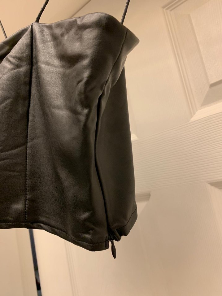 Siyah Deri Straplez Bustiyer - Görsel 3