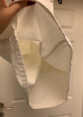 Beyaz Pamuklu Askılı Midi elbise - Görsel 2