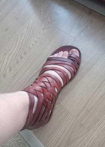 Tasarımcı hakiki deri BODRUM SANDALET