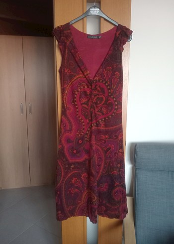 ZARA şal desenli triko elbise