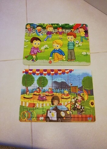 Lunapark ve Çocuk parkı desenli Puzzle. 