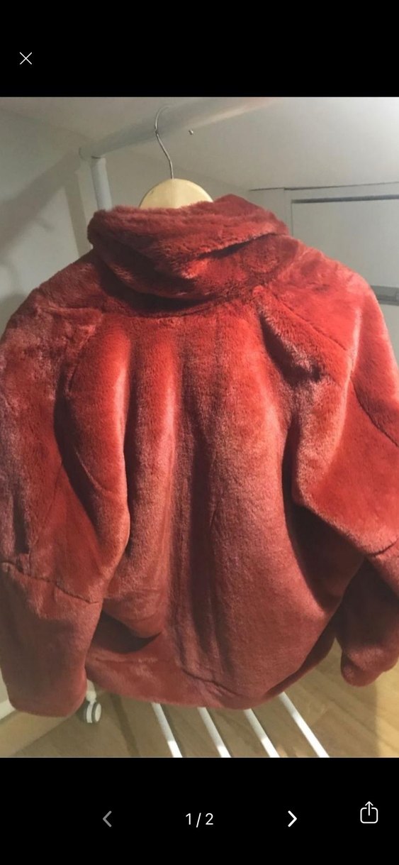 Kırmızı Suni Kürk Midi Ceket - Görsel 2