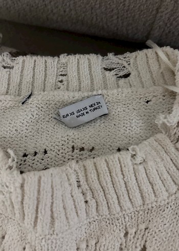 Bohem Tarz Beyaz zara Kadın Kazak - Görsel 3