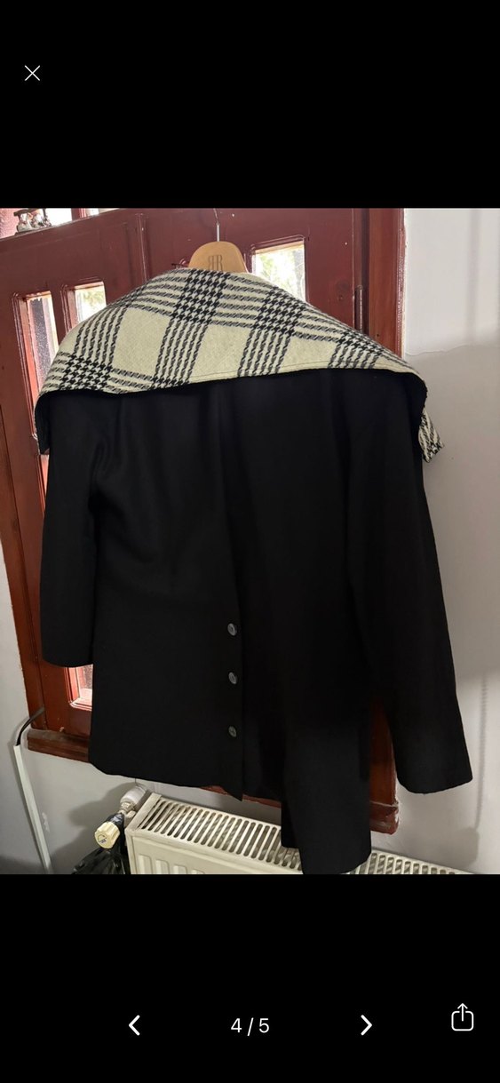 Siyah Ekose Desenli Uzun Kadın takım - Görsel 4