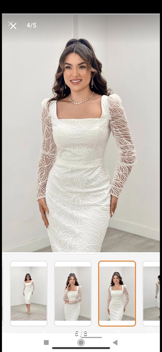 Beyaz nişan elbise - Görsel 3