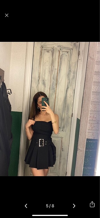 xs Beden siyah Renk Pull bear kemerli elbise