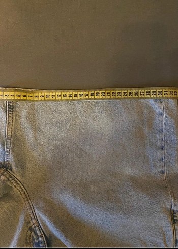 Benetton Gri Mavi Kadın Denim Mini Şort
