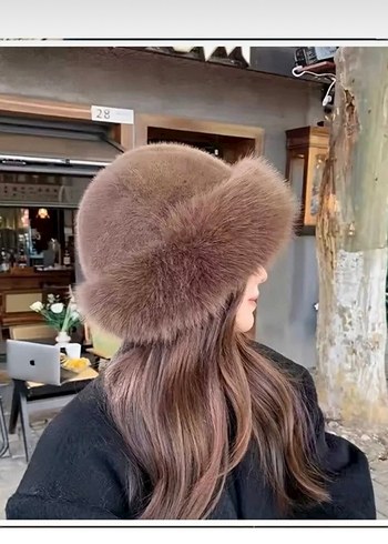 Kahverengi peluş Rus şapka - Görsel 2