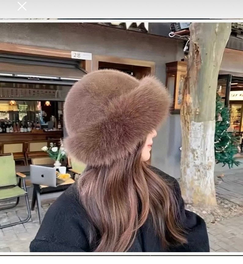 Kahverengi peluş Rus şapka - Görsel 2