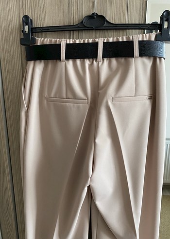 Bej palazzo Kadın Kumaş Pantolon - Görsel 3