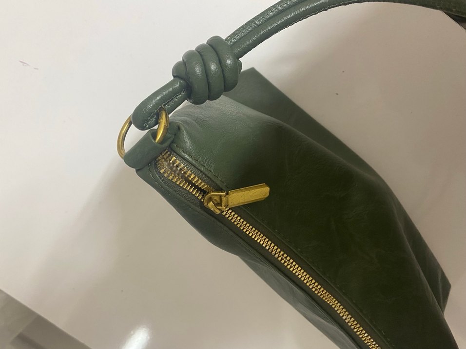 Koyu Yeşil Deri Kadın Çanta - Görsel 2