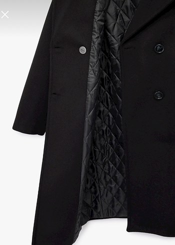 Siyah Çift Düğmeli Kaban - Görsel 4