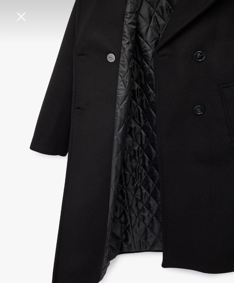 Siyah Çift Düğmeli Kaban - Görsel 4