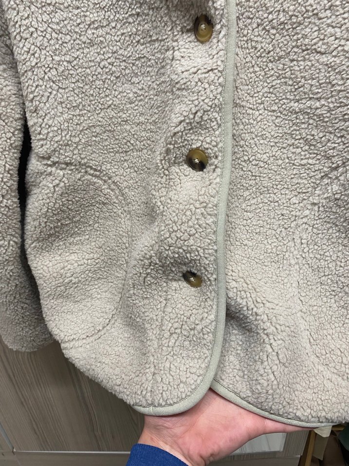 Gri Düğmeli  Polar Ceket - Görsel 5