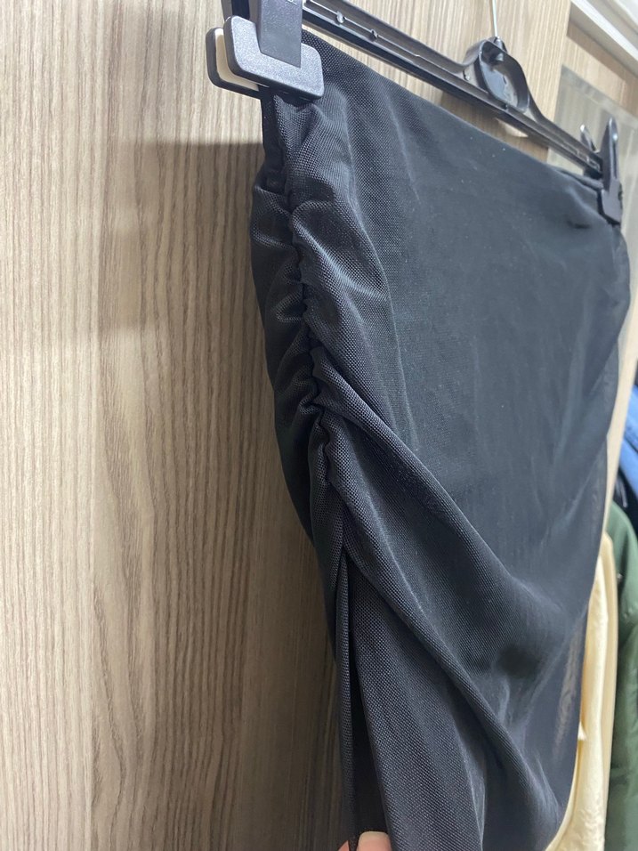 Drapeli Siyah Uzun Kadın Etek - Görsel 2