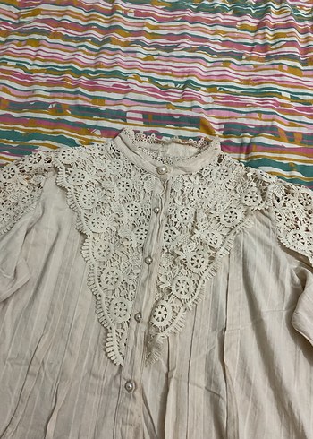 Vintage Güpür Dantel Bluz