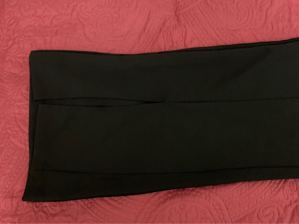 Siyah Büyük Beden Paçası Yırtmaçlı Siyah Pantolon - Görsel 3