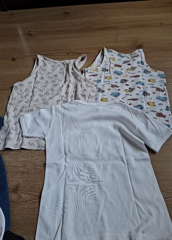 Beyaz Çocuk Atlet ve Tişört Seti - Görsel 4