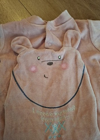 Penti Pembe Peluş Detaylı Bebek Kız Tulumu