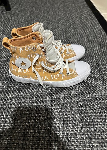 Yazılı Desenli Sarı çocuk Spor Ayakkabı - Görsel 3