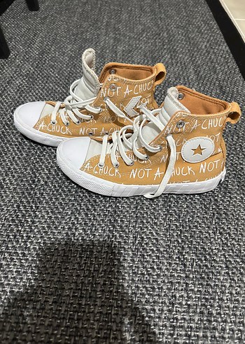 Yazılı Desenli Sarı çocuk Spor Ayakkabı - Görsel 5