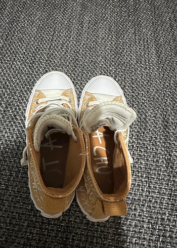 Yazılı Desenli Sarı çocuk Spor Ayakkabı - Görsel 7