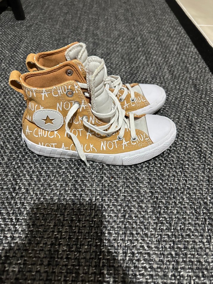 Yazılı Desenli Sarı çocuk Spor Ayakkabı - Görsel 3