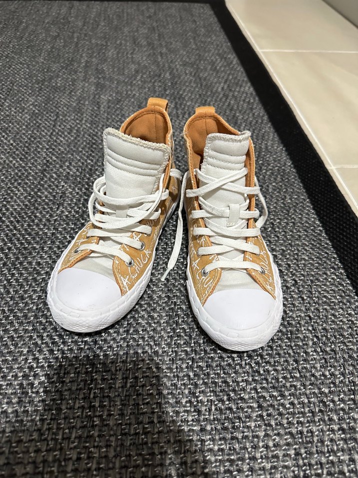 Yazılı Desenli Sarı çocuk Spor Ayakkabı - Görsel 4