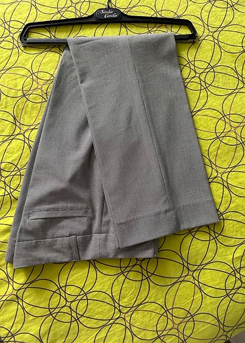 Gri Pilili Kadın Kumaş Pantolon - Görsel 6