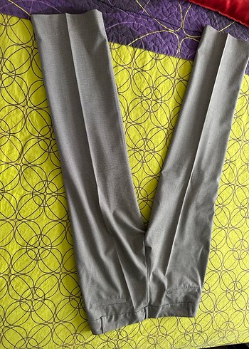 Gri Pilili Kadın Kumaş Pantolon - Görsel 3