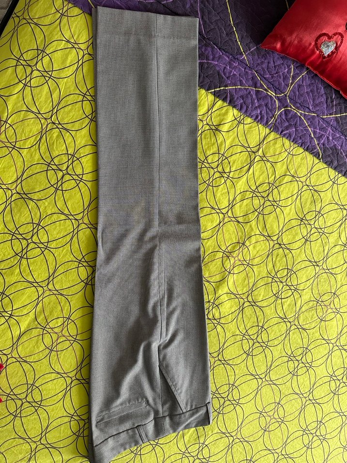 Gri Pilili Kadın Kumaş Pantolon - Görsel 2