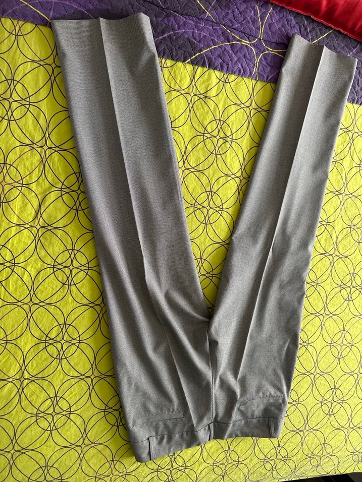 Gri Pilili Kadın Kumaş Pantolon - Görsel 3