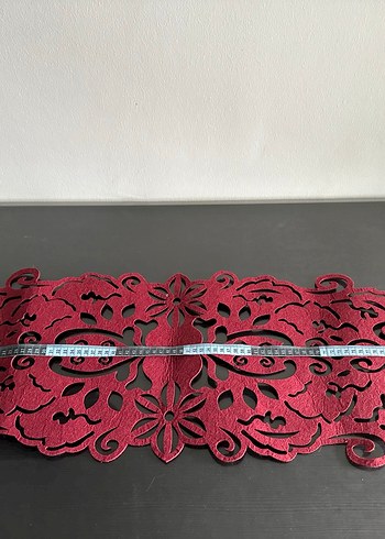 Bordo Nakışlı Bohem Masa Örtüsü - Görsel 4